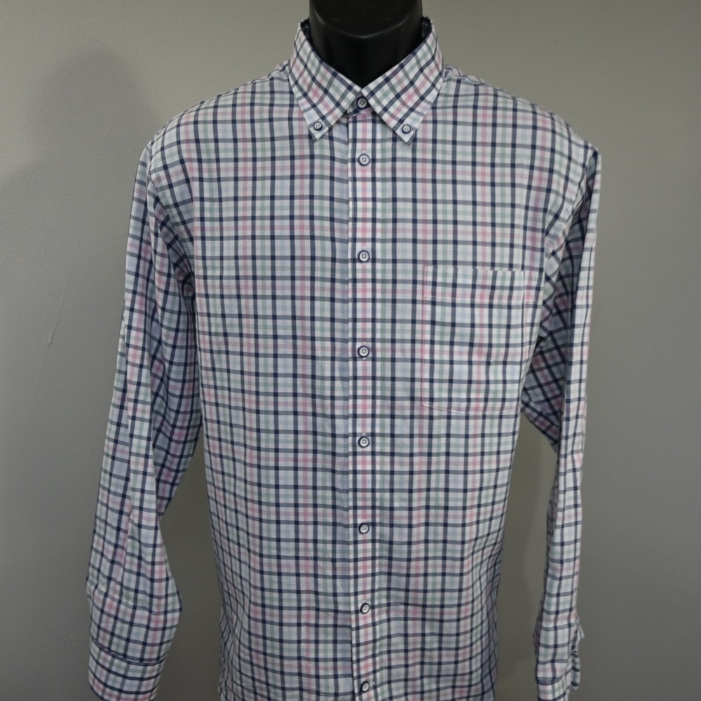 Southern Proper Dress Shirt Plaid Long Sleeve Button Up Mens Size Medium - Picture 11 of 11